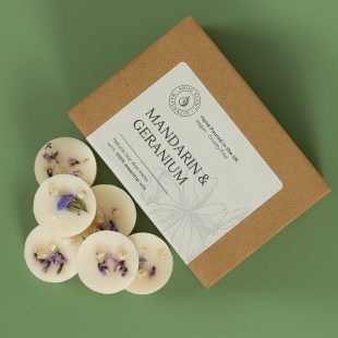 Mandarin & Geranium Natural Wax Melts - Balancing