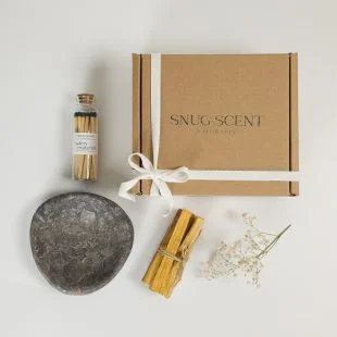 Palo Santo Smudging Kit with Real Marble Dish