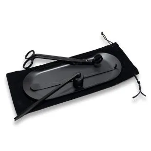 Matt Black Candle Snuffer and Wick Trimmer Set