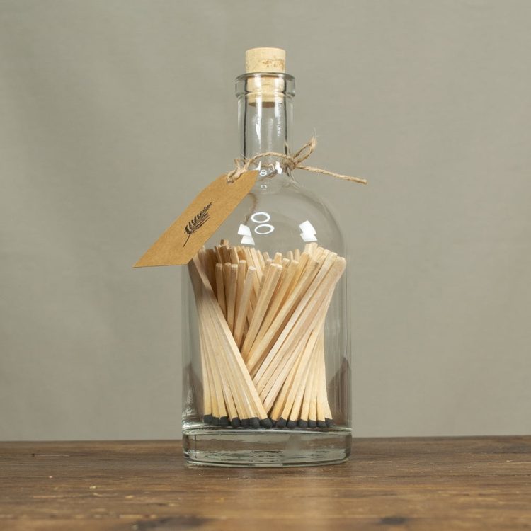 Luxury matches in large glass bottle - Fern