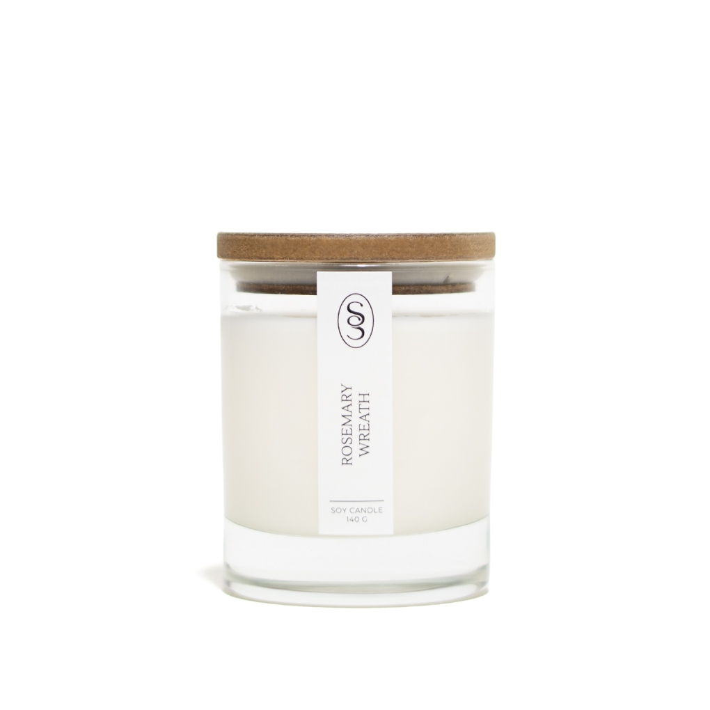 Rosemary Wreath Natural Soy Candle – Rosemary & Lemon