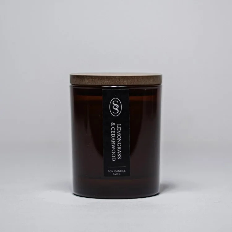 Lemongrass & Cedarwood Natural Soy Candle - Rejuvenating