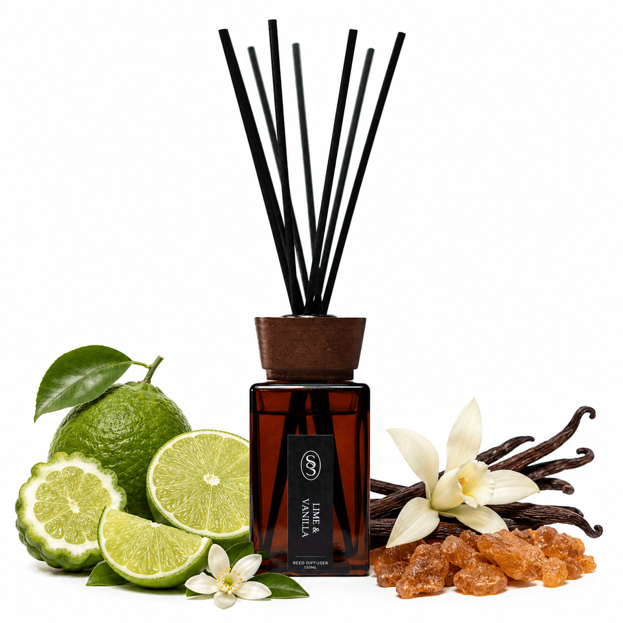 Lime & Vanilla Natural Reed Diffuser - Enhancing - Image 2