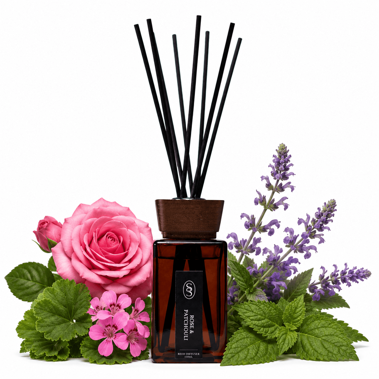 Rose & Patchouli Natural Reed Diffuser - Balancing - Image 2