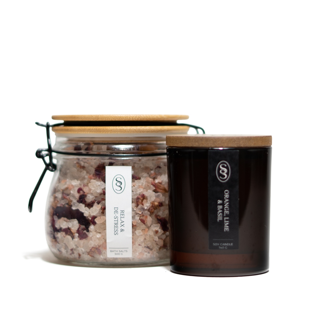 Me Time Natural Candle & Bath Salts Gift Set