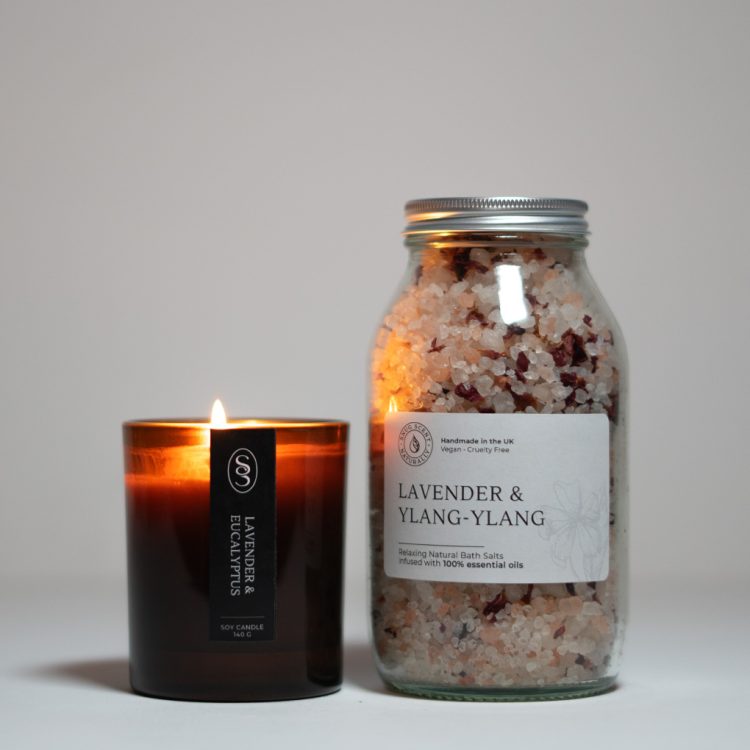 Me Time Natural Candle & Bath Salts Gift Set