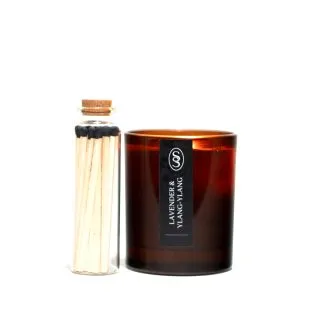 Soothing Light Natural Candle and Box of Matches Gift Set