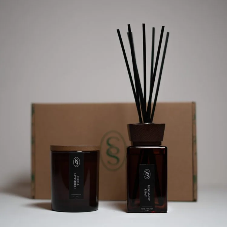 Natural Reed Diffuser & Candle Gift Set - Image 3