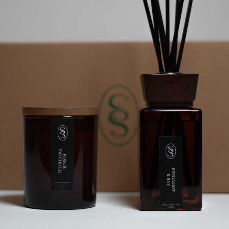 Natural Reed Diffuser & Candle Gift Set - Image 3