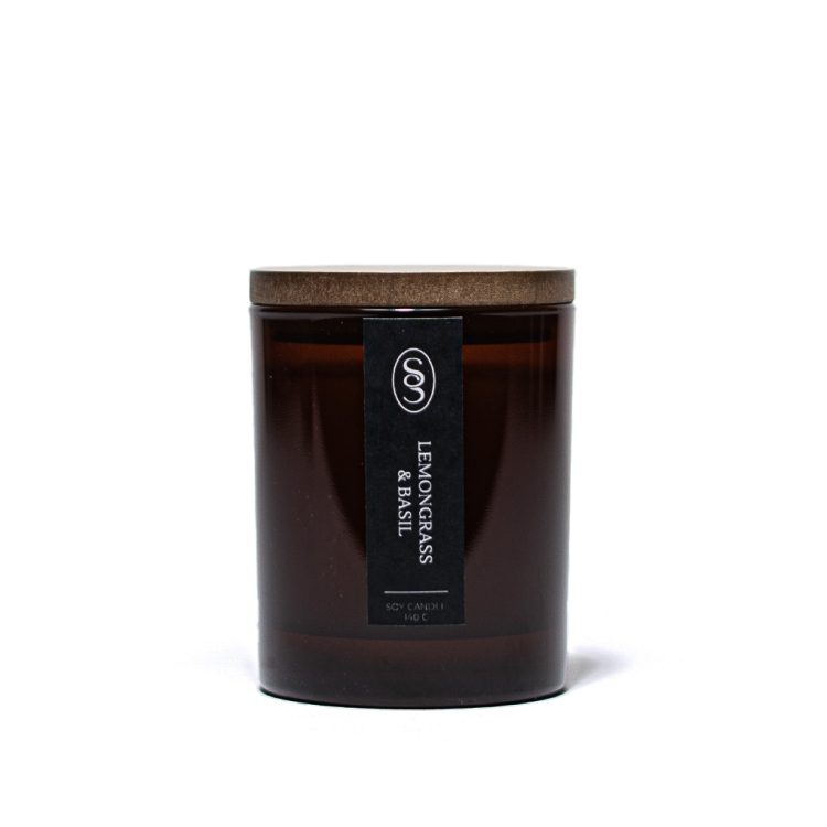 Lemongrass & Basil Natural Candle - Calming