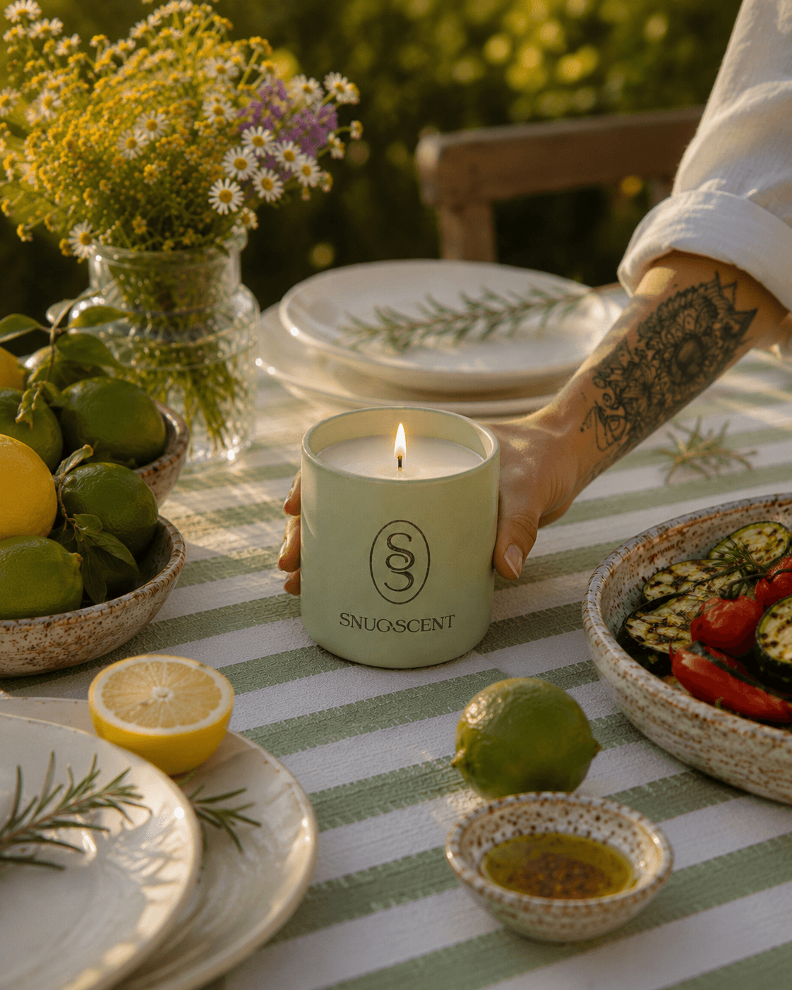 Natural Citronella Candle - Grey - Image 3