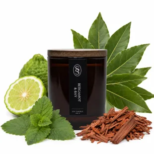 Alternative view of Bergamot & Bay Natural Candle - Grounding
