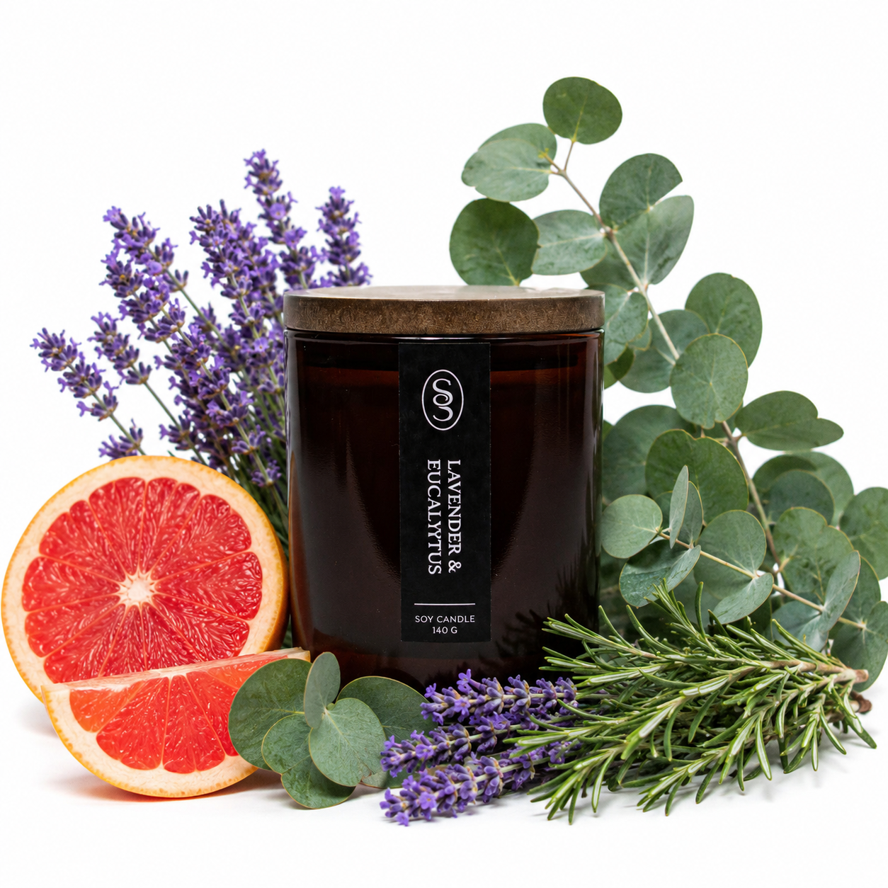 Lavender & Eucalyptus Natural Candle - Relaxing - Image 2