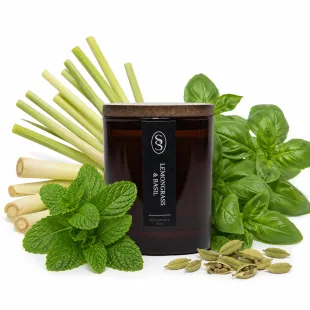 Alternative view of Lemongrass & Basil Natural Candle - Calming