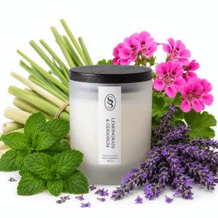 Alternative view of Lemongrass & Geranium Natural Candle - Alleviating