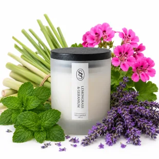 Alternative view of Lemongrass & Geranium Natural Candle - Alleviating
