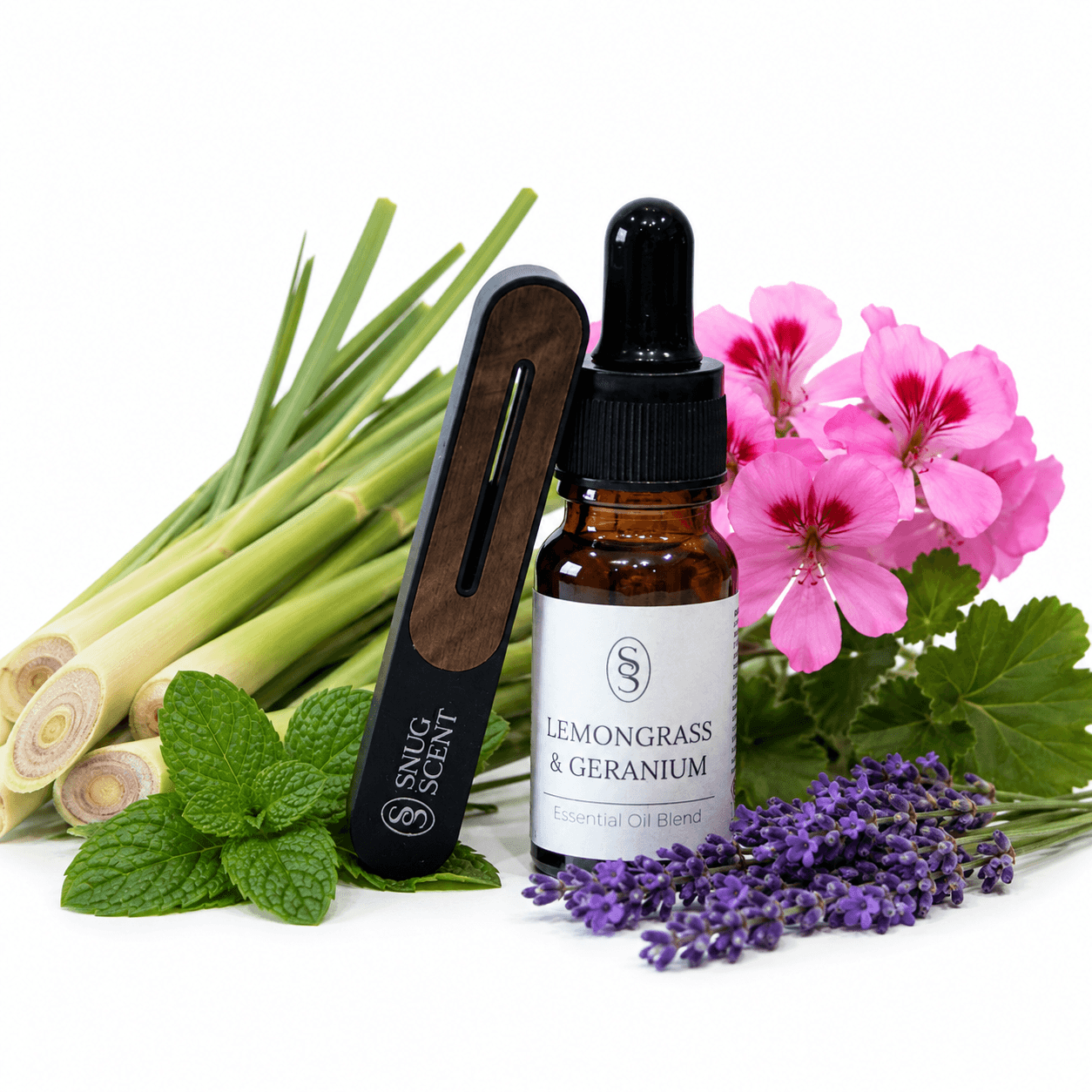 Lemongrass & Geranium Natural Car Air Freshener - Alleviating - Image 2