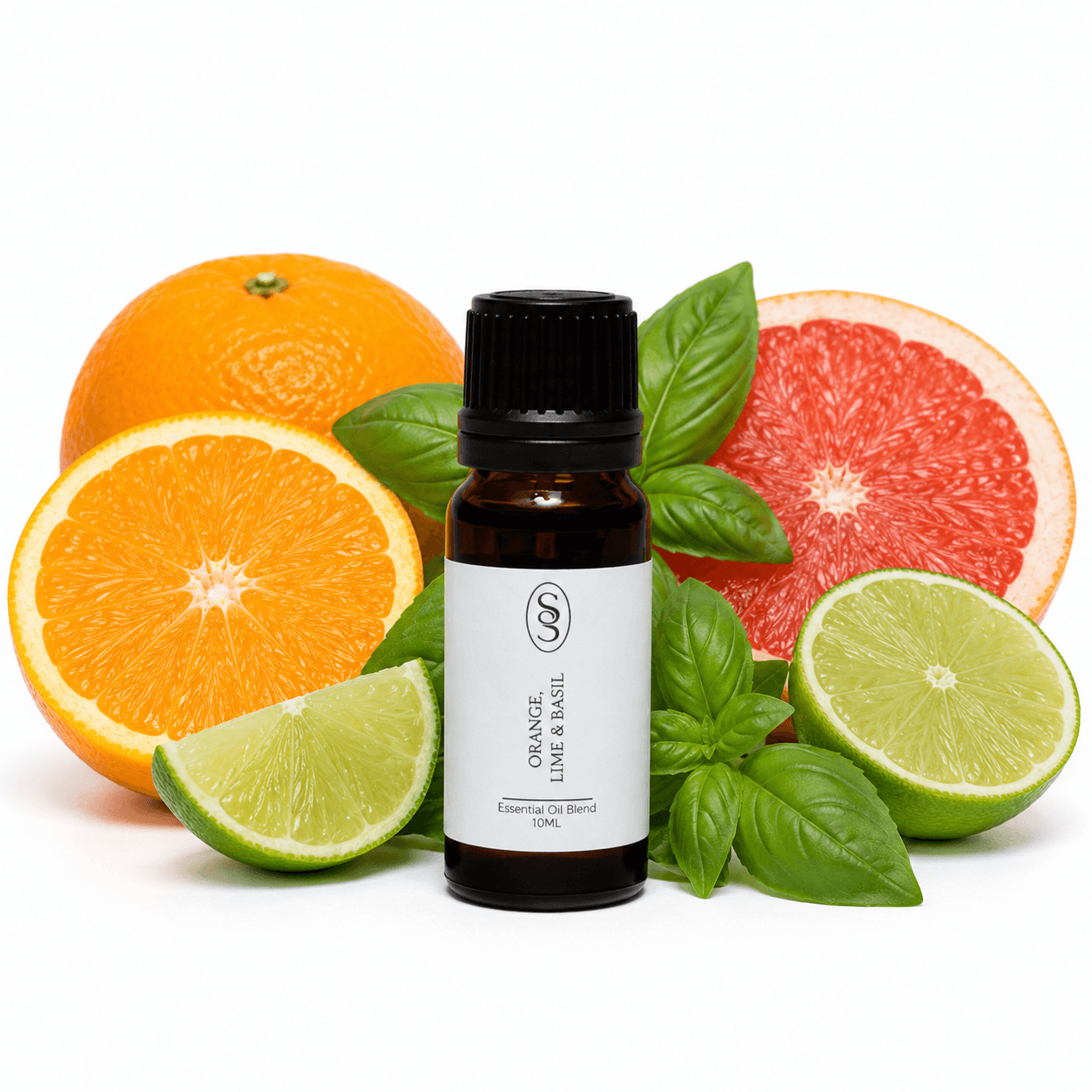 Orange, Lime & Basil Essential Oil Blend - Refreshing - Image 2