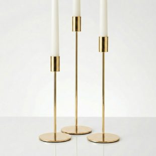 Gold Candle Holders - Set of 3