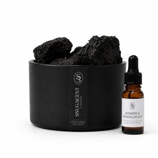 Snug Scent natural lava stone diffuser with embracing Jasmine & Sandalwood essential oil blend