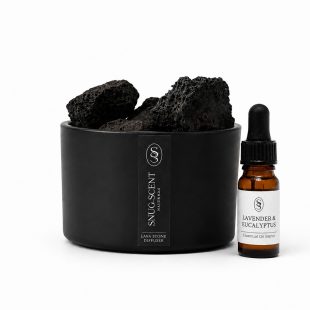 Snug Scent natural lava stone diffuser with relaxing Lavender & Eucalyptus essential oil blend