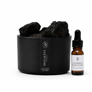 Snug Scent natural lava stone diffuser with relieving Lavender & Ylang-Ylang essential oil blend