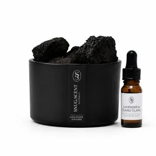 Snug Scent natural lava stone diffuser with relieving Lavender & Ylang-Ylang essential oil blend