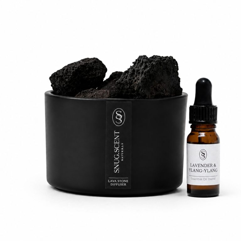 Snug Scent natural lava stone diffuser with relieving Lavender & Ylang-Ylang essential oil blend