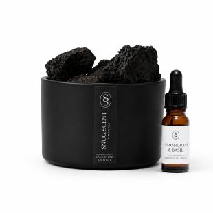 Snug Scent natural lava stone diffuser with calming Lemongrass & Basil essential oil blend