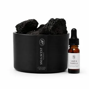 Snug Scent natural lava stone diffuser with enhancing Lime & Vanilla essential oil blend
