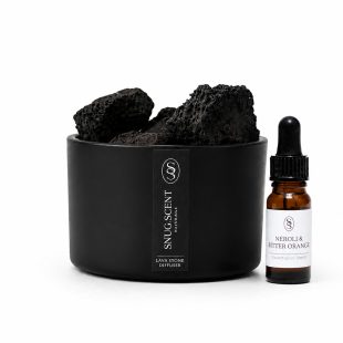 Snug Scent natural lava stone diffuser with indulging Neroli & Bitter Orange essential oil blend