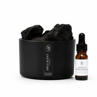 Snug Scent natural lava stone diffuser with indulging Neroli & Bitter Orange essential oil blend