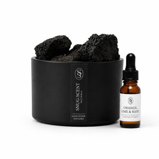 Snug Scent natural lava stone diffuser with refreshing Orange, Lime & Basil essential oil blend