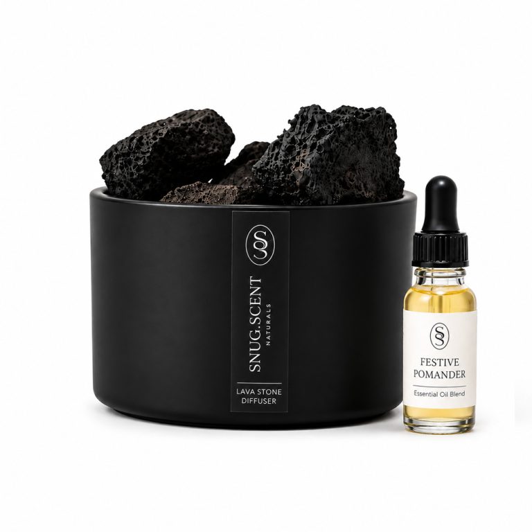 Festive Pomander natural lava stone diffuser by Snug Scent, orange and clove essential oil blend